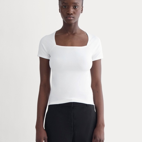 Everlane Form Square-Neck Top in White, Size Medium - Picture 1 of 2